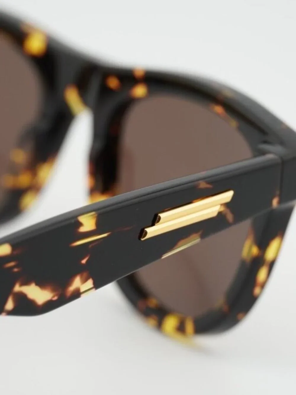 Bottega Veneta BV1001S 002 Sunglasses Havana Square Frame, Brown Lenses